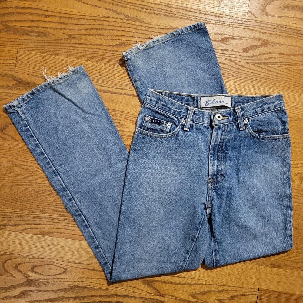 Express Bleus blue cotton jeans size 3/4R #denim #flare #90s #vintage #preppy